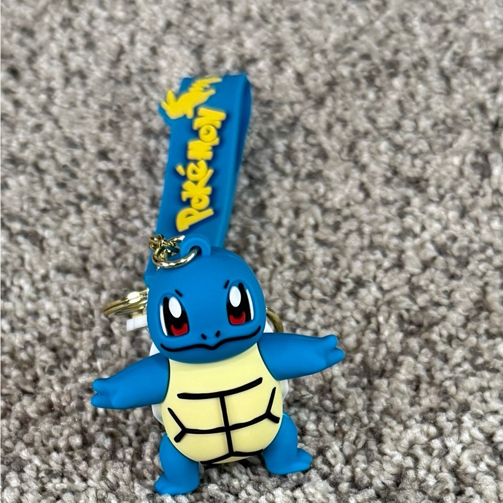 Squirtle Pokemon Mini Figure Key chain 2"New  Pikachu Charmander